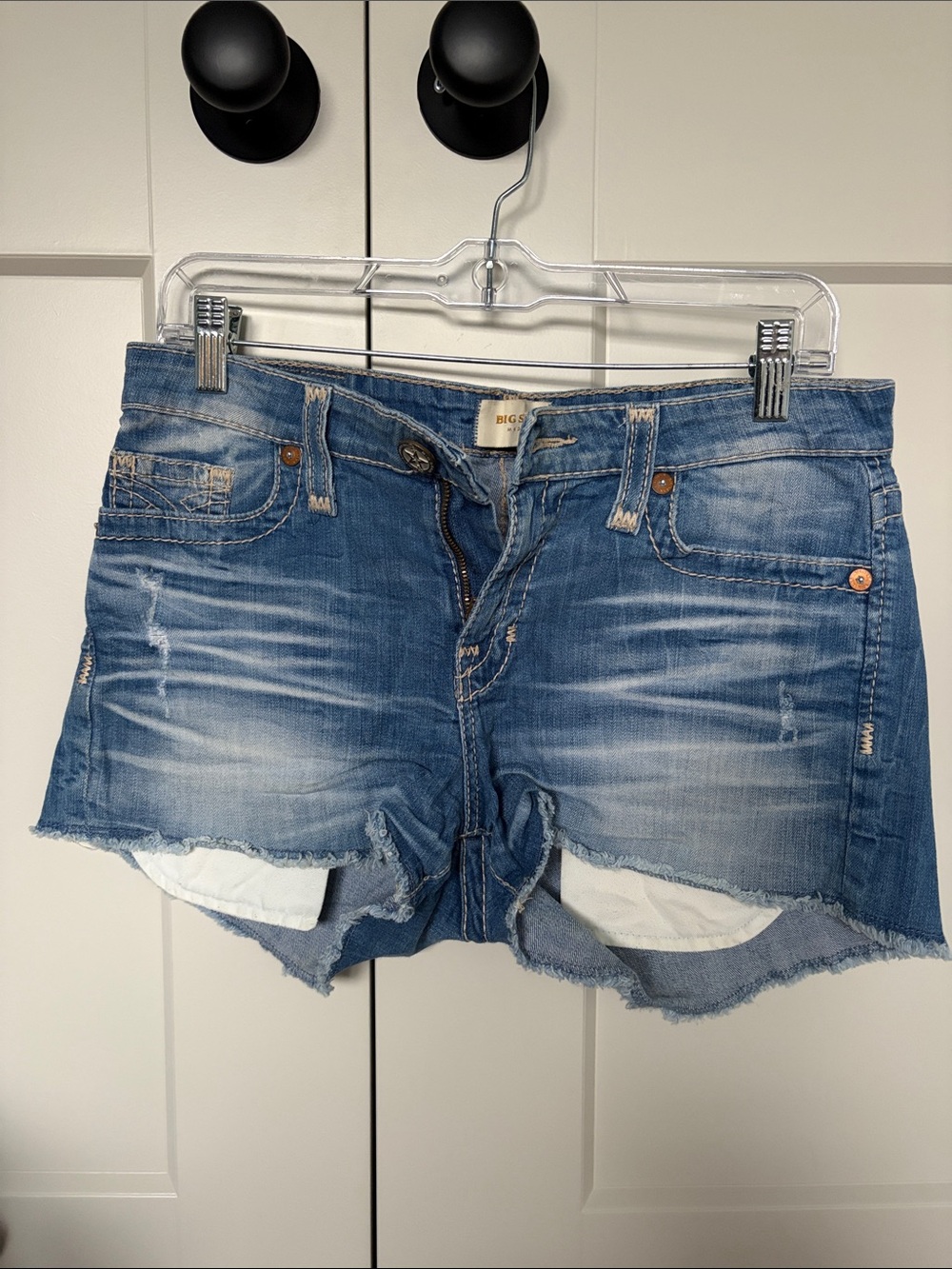 Women’s Distressed Blue Denim Shorts